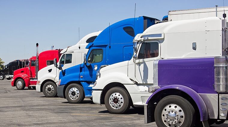 fleet service image with semi trucks